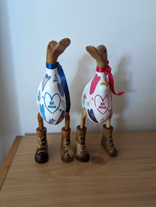 Wooden Duck, Valentines Be Mine Decoupage, Decorative Wooden Ducks