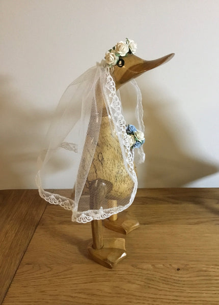 Bride and Groom Ducks Small Varnished Duck