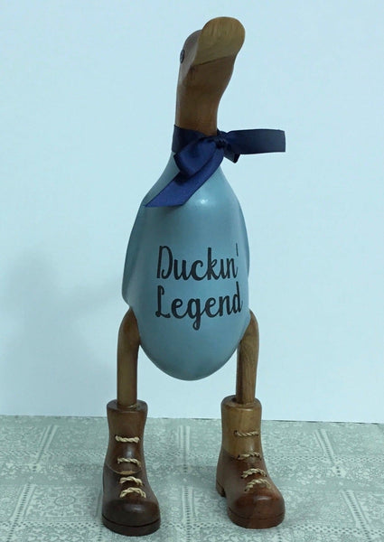 Cheeky Duckers Duckin Legend Wooden Duck Painted Blue 26cm