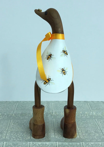 Bees Wooden Duck, Decoupage, Decorative Wooden Ducks