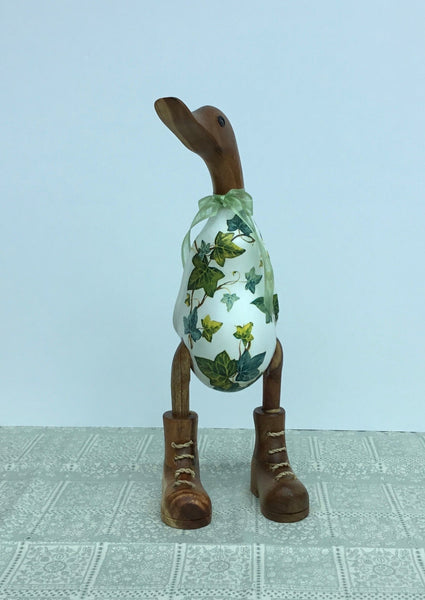 Ivy Wooden Duck, Decoupage, Birthday Gift, Decorative Wooden Ducks