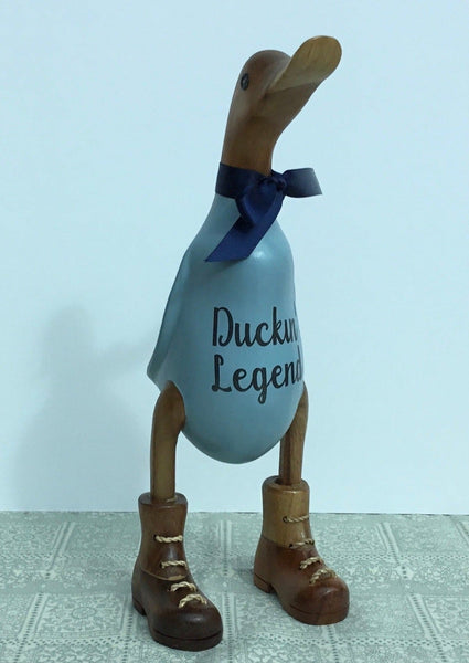 Cheeky Duckers Duckin Legend Wooden Duck Painted Blue 26cm