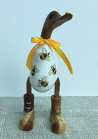Bumble Bees Wooden Duck, Decoupage, Decorative Wooden Duck, Save the Bees, Birthday Gift