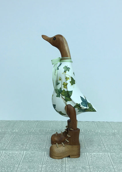Ivy Wooden Duck, Decoupage Decorative Wooden Ducks